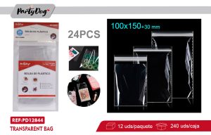 Bolsa Plástica Cierre Con Adhesivo 10X15CM 24PCS