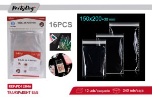 Bolsa Plástica Cierre Con Adhesivo 15X20CM 16PCS