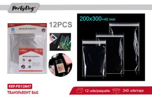 Bolsa Plástica Cierre Con Adhesivo 20X30CM 12PCS