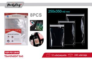 Bolsa Plástica Cierre Con Adhesivo 25X35CM 8PCS