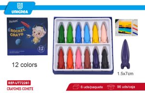 Crayones Cohete 12 COLORES