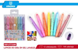 Lápices de Cera en Gel Pastel Lavables 8 COLORES