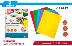 PAPEL MULTIPROPOSITO COLOES 150PCS CARTA