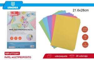 PAPEL MULTIPROPOSITO COLOES PASTELES 150PCS CARTA