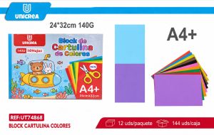 BLOCK CARTULINA COLORES 140G 10HOJAS 24X32CM
