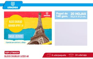 BLOCK DIUBUJO N99 1/4 140G 20HOJAS