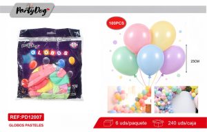 GLOBOS LATEX PASTELES R10 100PCS COLORES