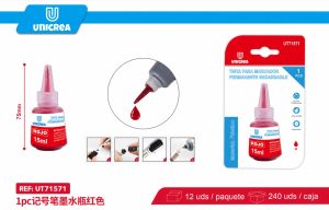 TINTA PARA MARCADOR PERMANENTE RECARGABLE ROJO 15ML