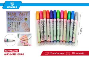 Marcadores De Uñas Metalica 12 Colores