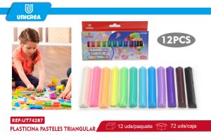 PLASTICINA PASTELES TRIANGULAR COLORES 12PCS
