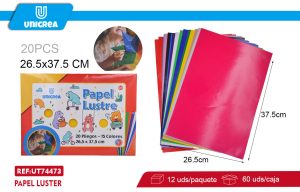 PACK 6 Estuche Papel Lustre 37.5X26.5CM 20PCS