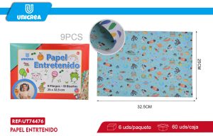 PACK 6 Estuche Papel Entrtenido 25X32.5CM 9PCS