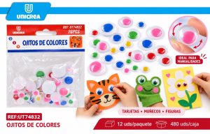 SET OJITOS DE COLORES TAMAÑO SURTIDOS 76PCS