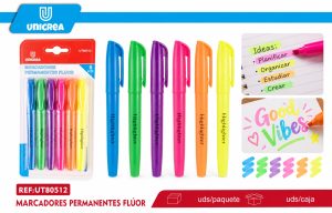 MARCADORES PERMANENTES FLUOR 6PCS